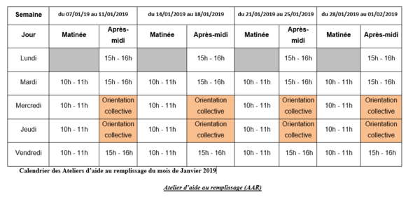calendrier 