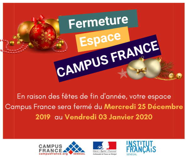 fermeture fêtes de fin d'année